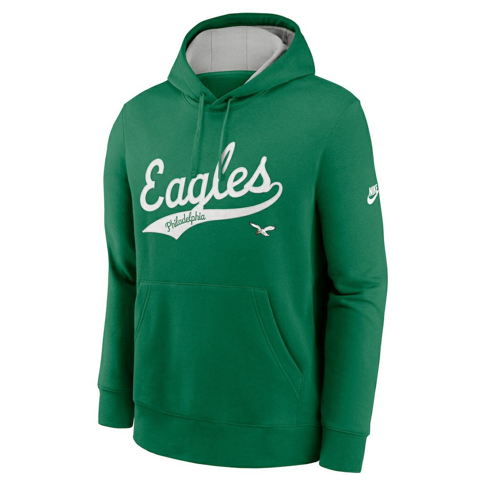 Philadelphia Eagles Rewind Club Logo Pullover Hoodie - Kelly Green Hoodies