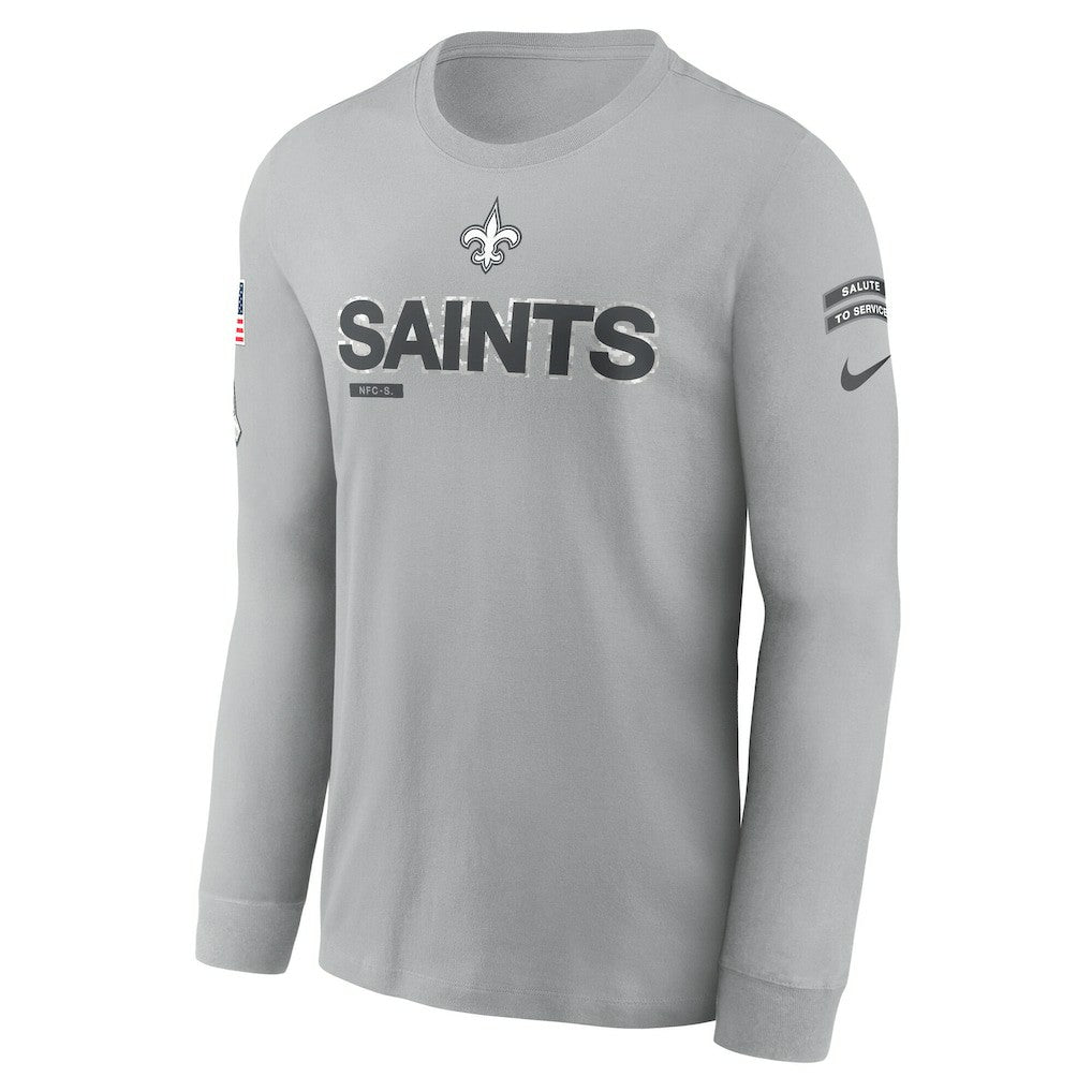 New Orleans Saints 2024 Salute To Service Long Sleeve T-Shirt - Gray T-shirts