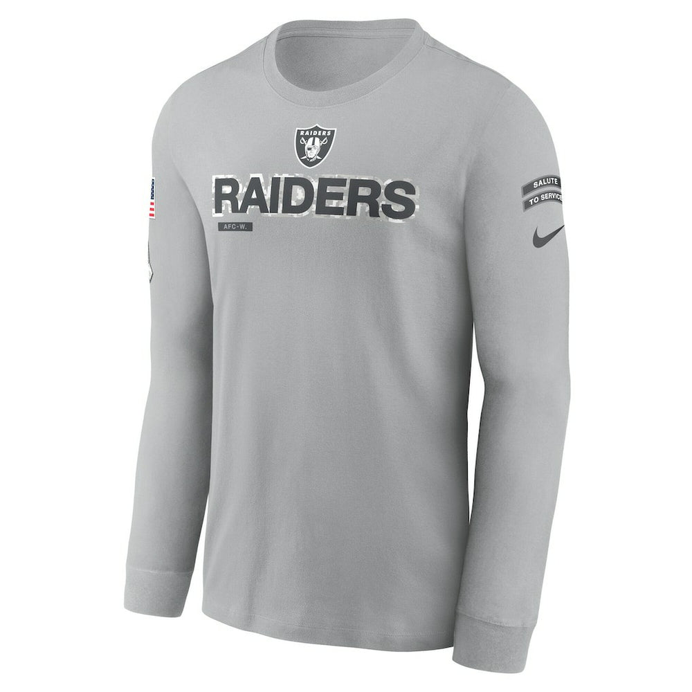 Las Vegas Raiders 2024 Salute To Service Long Sleeve T-Shirt - Gray T-shirts