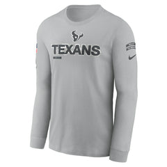 Houston Texans 2024 Salute To Service Long Sleeve T-Shirt - Gray T-shirts