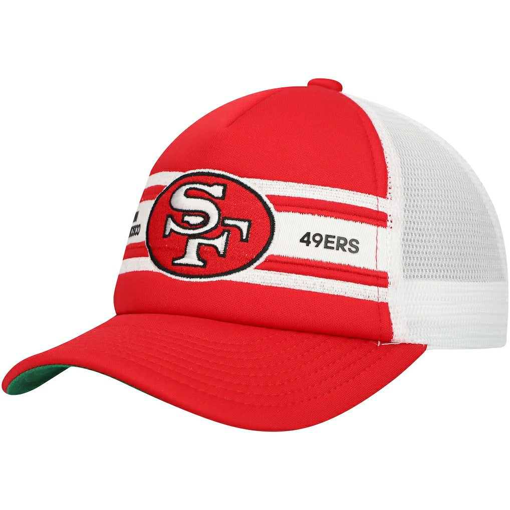 San Francisco 49ers Youth Stripe Trucker Adjustable Hat - Scarlet Hats