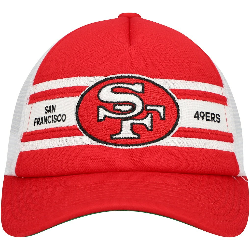 San Francisco 49ers Youth Stripe Trucker Adjustable Hat - Scarlet Hats
