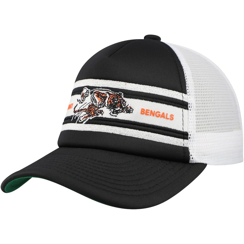Cincinnati Bengals Youth Stripe Trucker Adjustable Hat - Black Hats