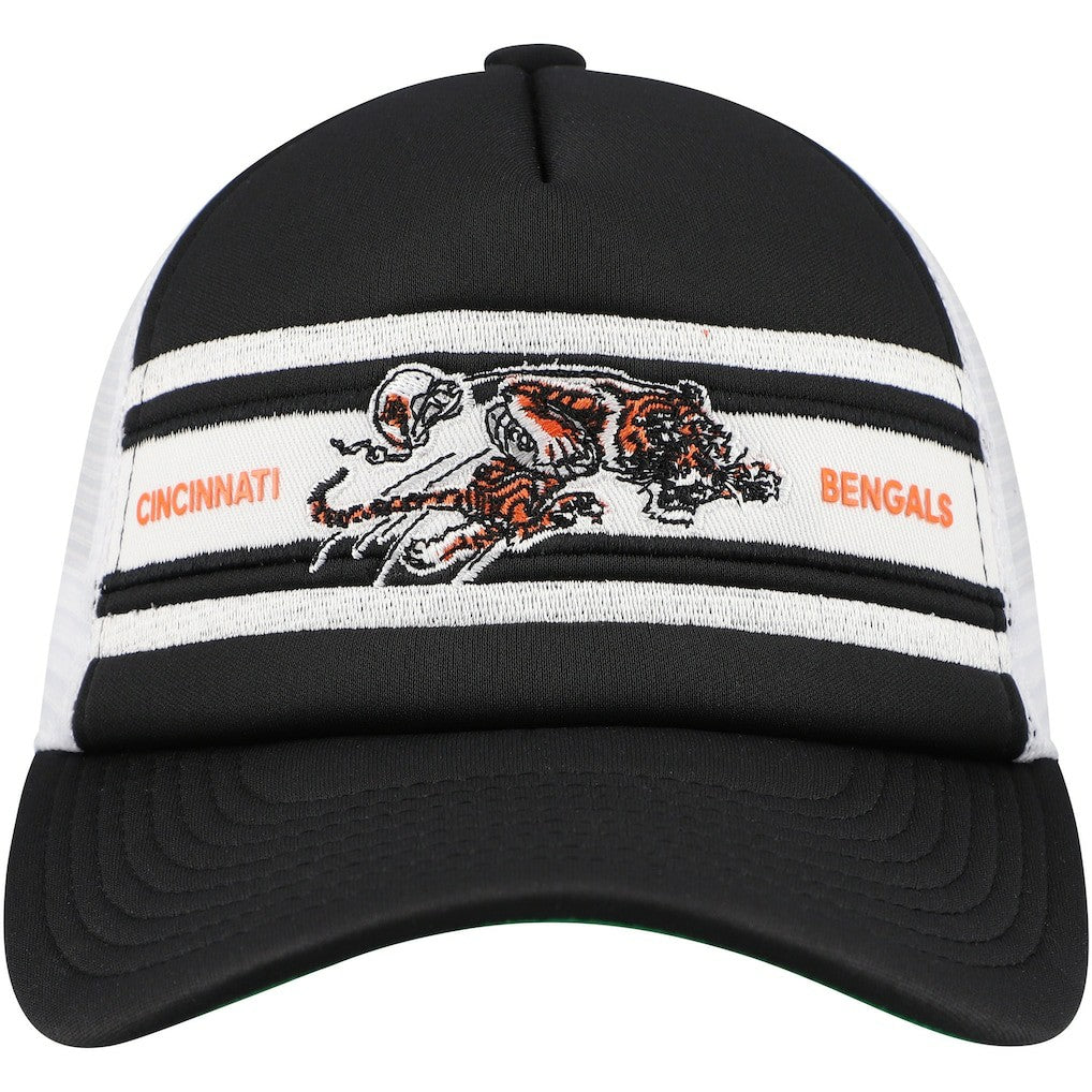 Cincinnati Bengals Youth Stripe Trucker Adjustable Hat - Black Hats
