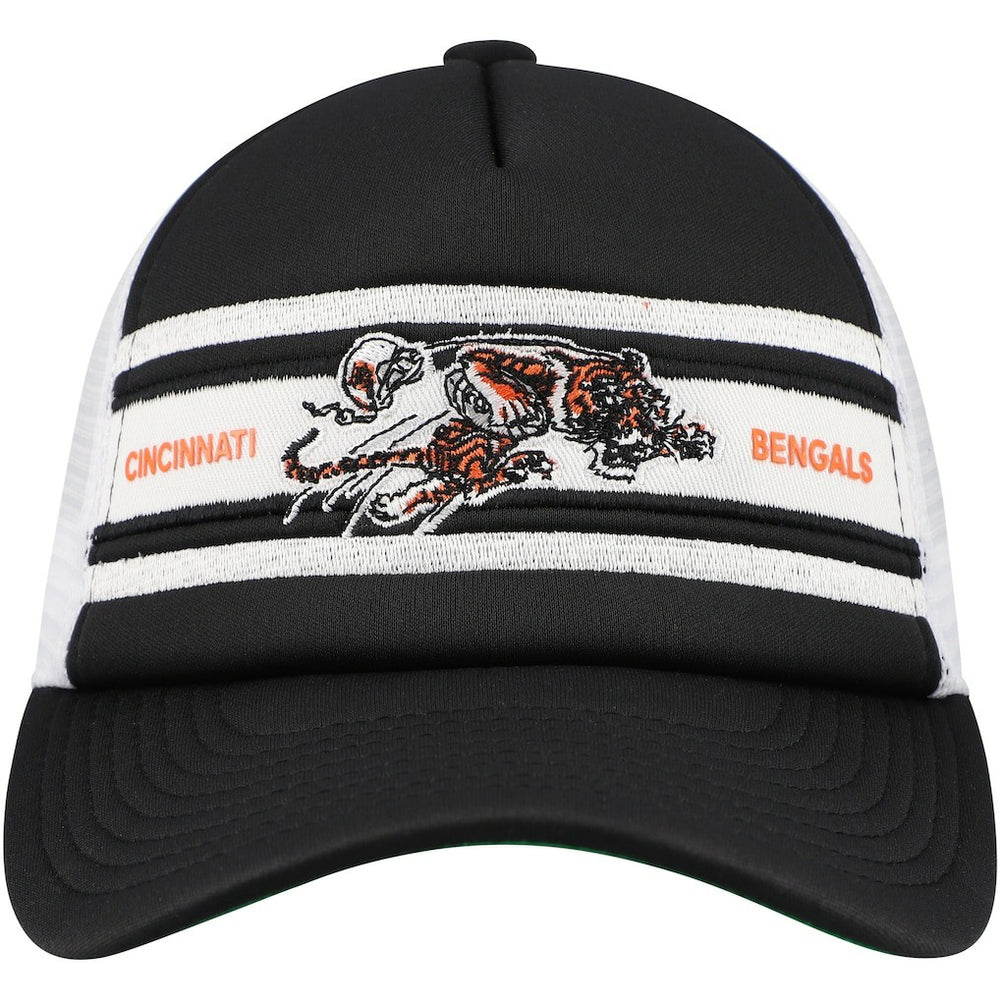 Cincinnati Bengals Youth Stripe Trucker Adjustable Hat - Black Hats