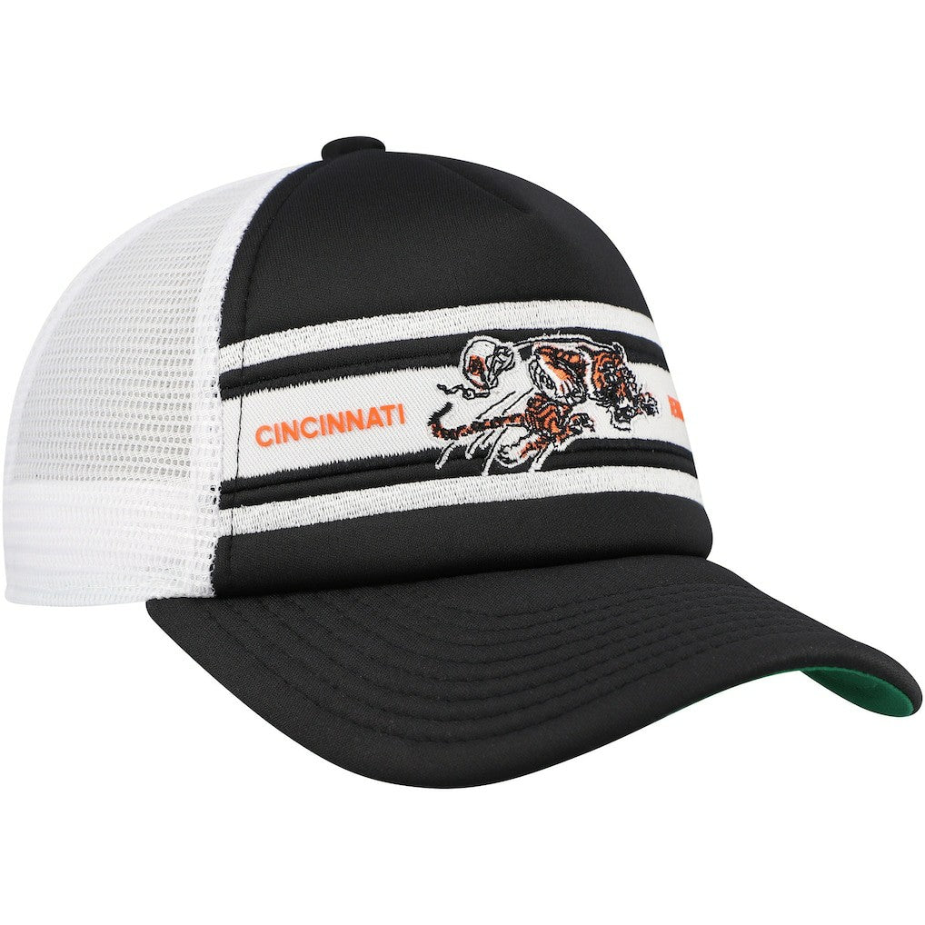 Cincinnati Bengals Youth Stripe Trucker Adjustable Hat - Black Hats