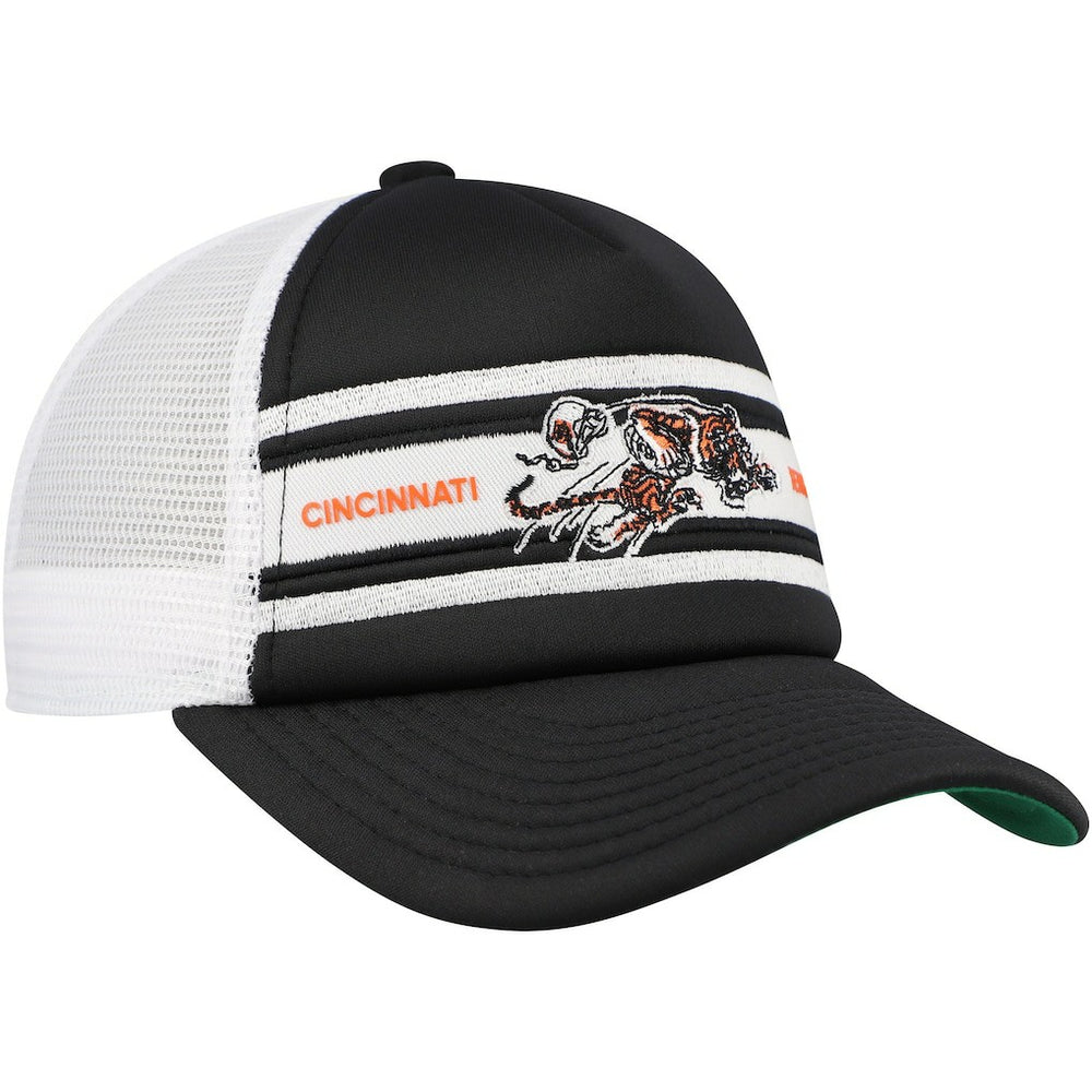 Cincinnati Bengals Youth Stripe Trucker Adjustable Hat - Black Hats
