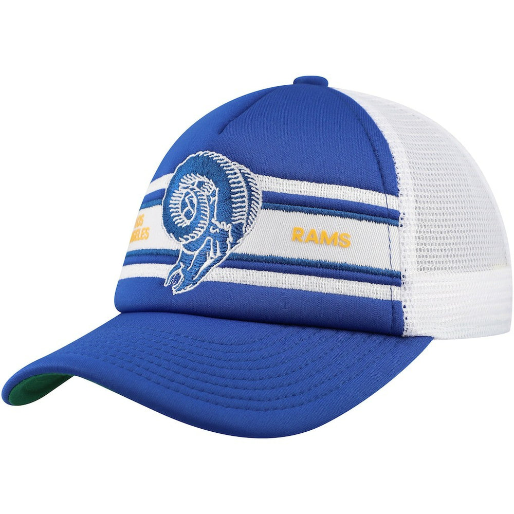 Los Angeles Rams Youth Stripe Trucker Adjustable Hat - Royal Hats