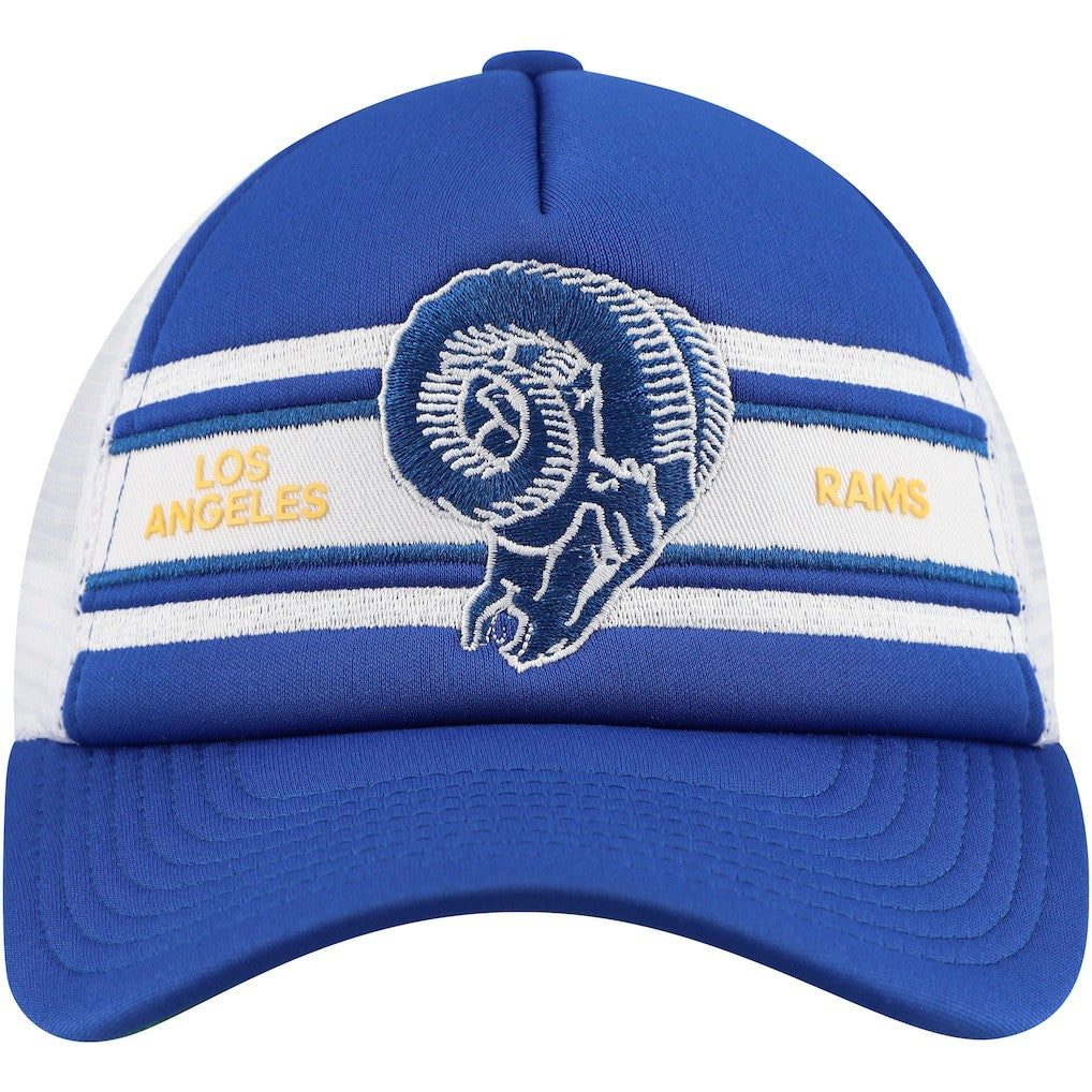 Los Angeles Rams Youth Stripe Trucker Adjustable Hat - Royal Hats