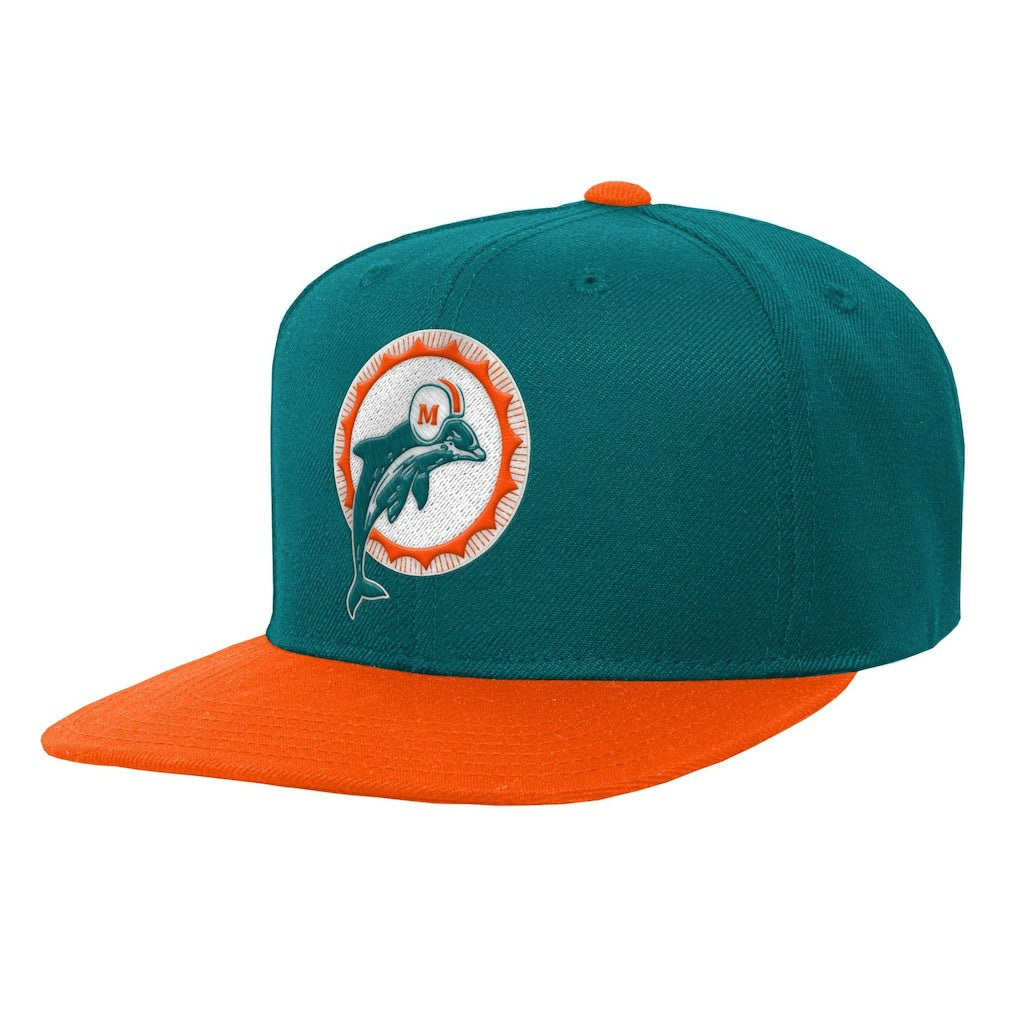 Miami Dolphins Youth Team Two-Tone Snapback Hat - Aqua Hats