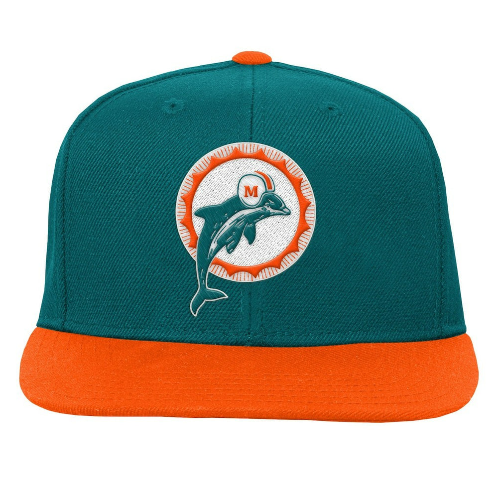 Miami Dolphins Youth Team Two-Tone Snapback Hat - Aqua Hats
