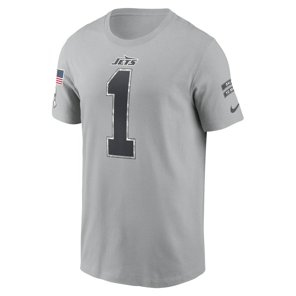 Ahmad Sauce Gardner New York Jets 2024 Salute To Service Name & Number T-Shirt - Gray T-shirts
