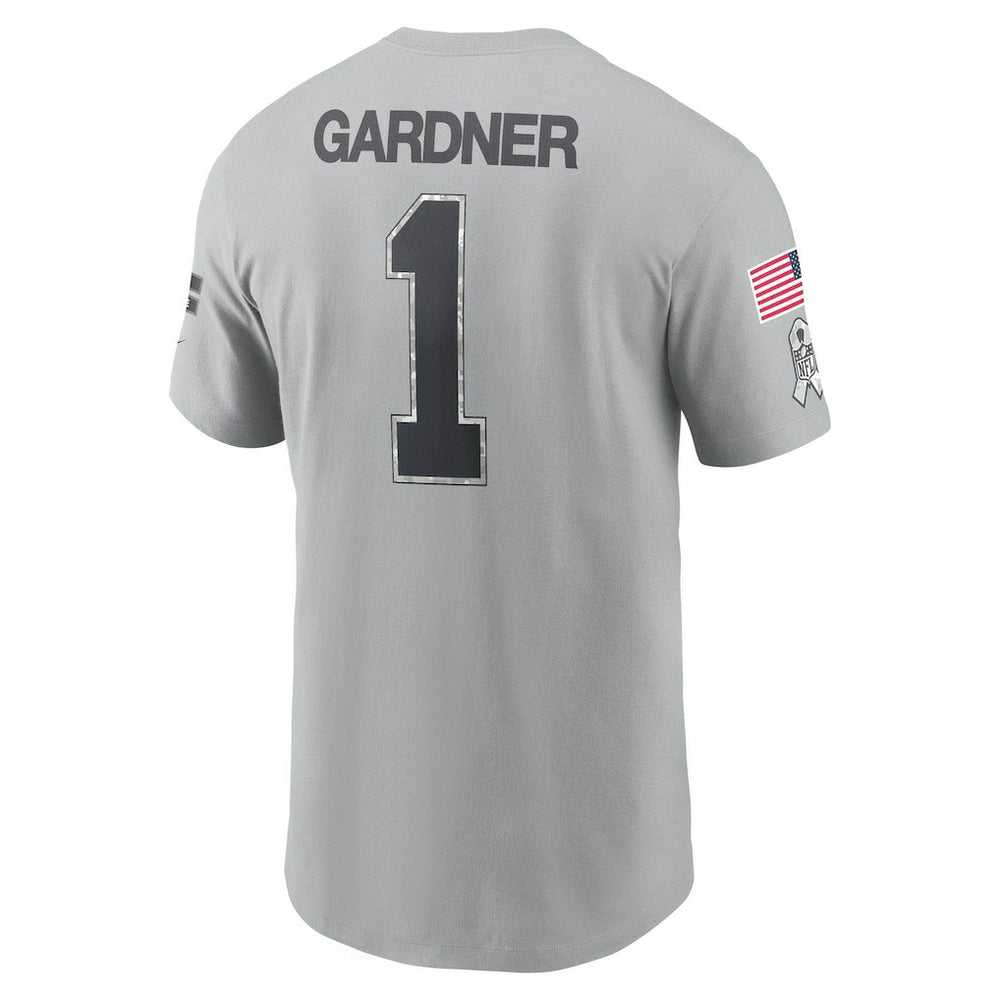 Ahmad Sauce Gardner New York Jets 2024 Salute To Service Name & Number T-Shirt - Gray T-shirts
