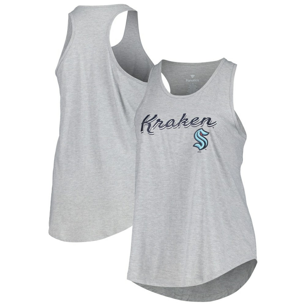 Seattle Kraken Fanatics Women's Plus Size Racerback Tank Top - Heather Gray | US 201173336