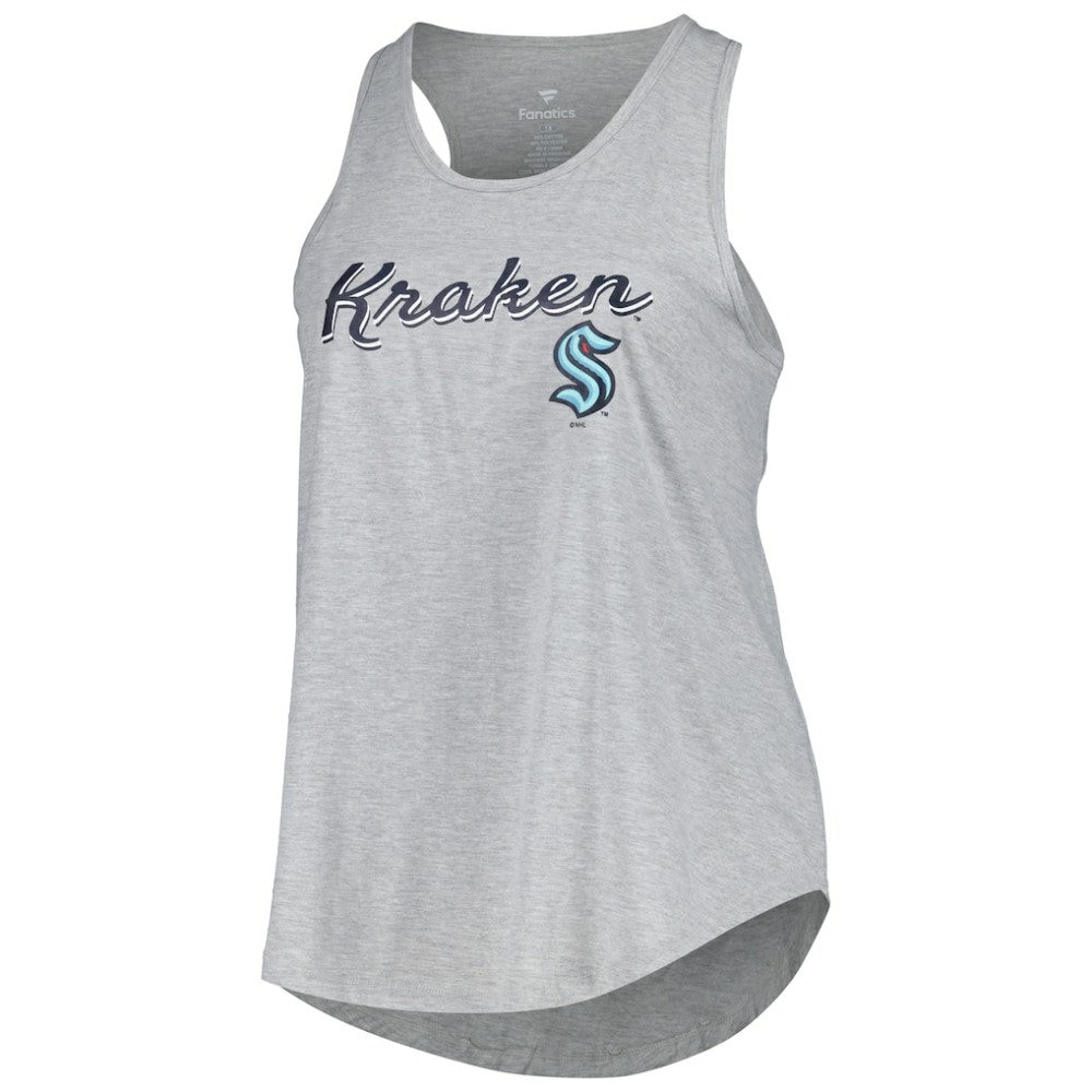 Seattle Kraken Fanatics Women's Plus Size Racerback Tank Top - Heather Gray | US 201173336