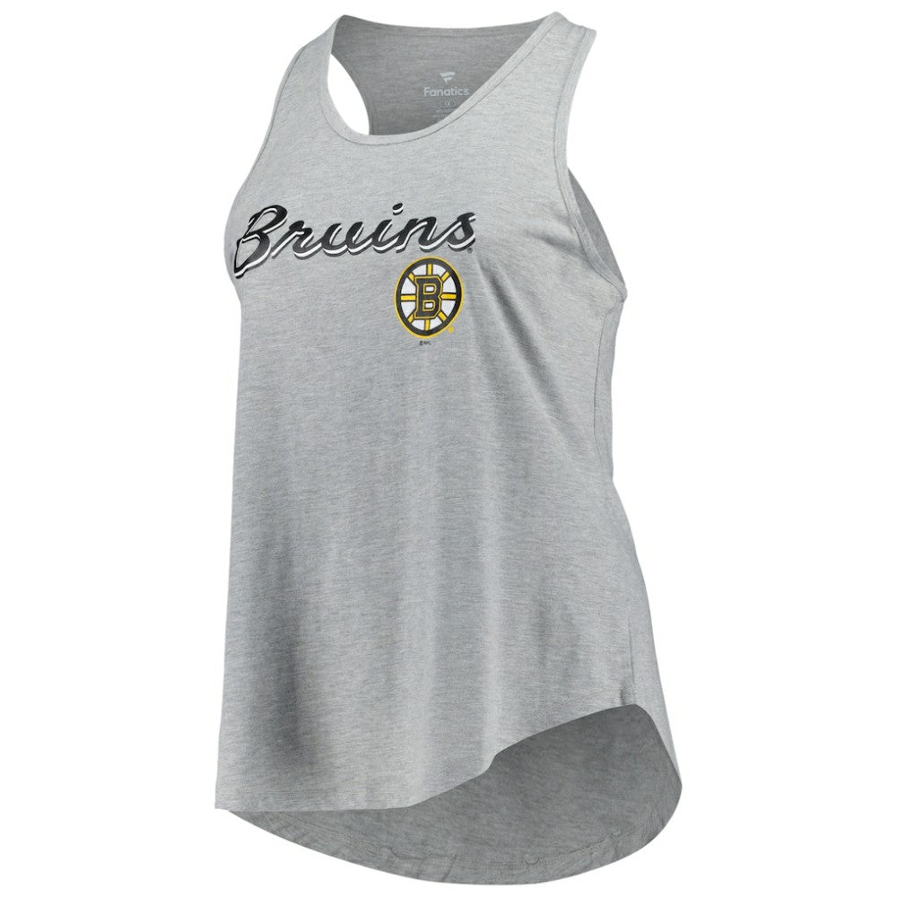 Boston Bruins Fanatics Women's Plus Size Racerback Tank Top - Heather Gray | US 201173337