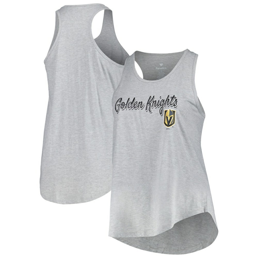 Vegas Golden Knights Fanatics Women's Plus Size Racerback Tank Top - Heather Gray | US 201173338