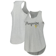 Pittsburgh Penguins Fanatics Women's Plus Size Racerback Tank Top - Heather Gray | US 201173340