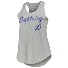 Tampa Bay Lightning Fanatics Women's Plus Size Racerback Tank Top - Heather Gray | US 201173341