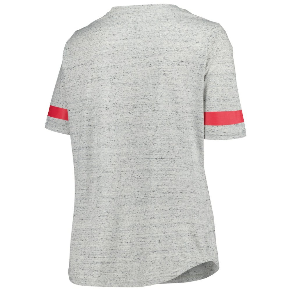 New Jersey Devils Fanatics Women's Plus Size Lace-Up T-Shirt - Heather Gray | US 201173346