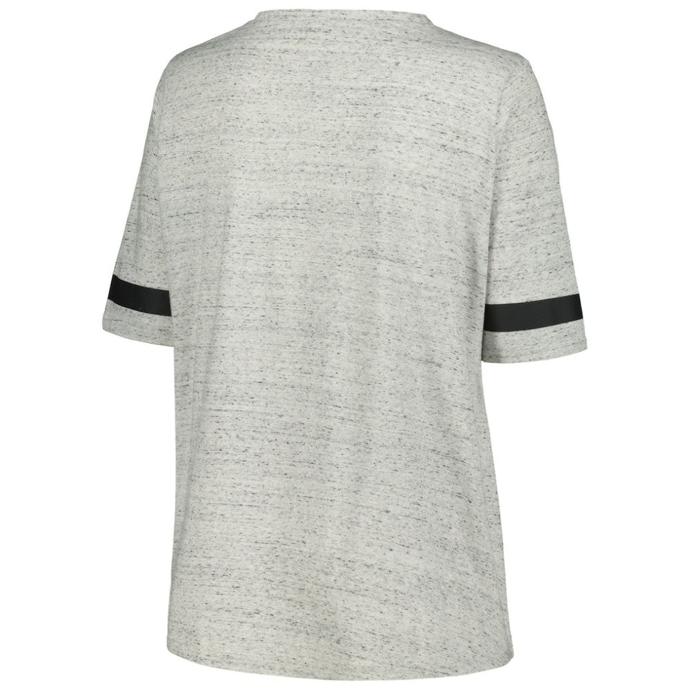Pittsburgh Penguins Fanatics Women's Plus Size Lace-Up T-Shirt - Heather Gray | US 201173348
