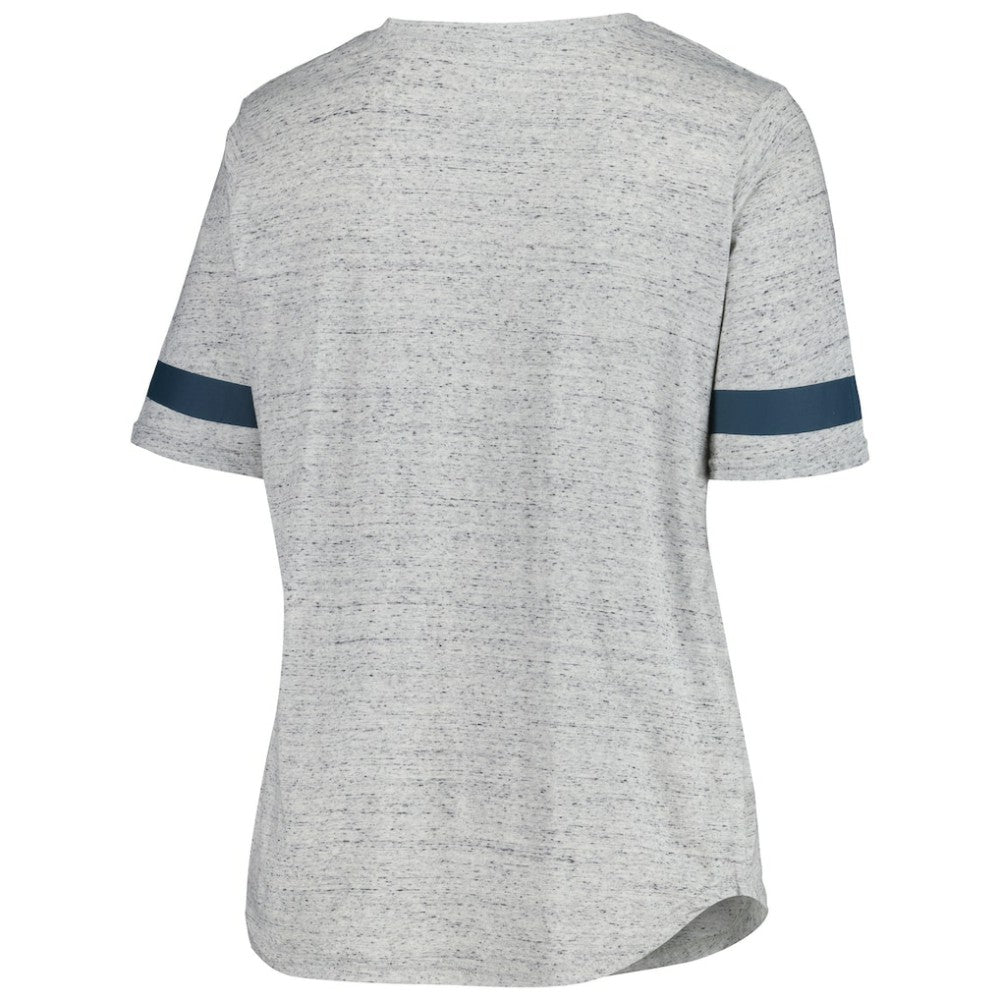 Seattle Kraken Fanatics Women's Plus Size Lace-Up T-Shirt - Heather Gray | US 201173349