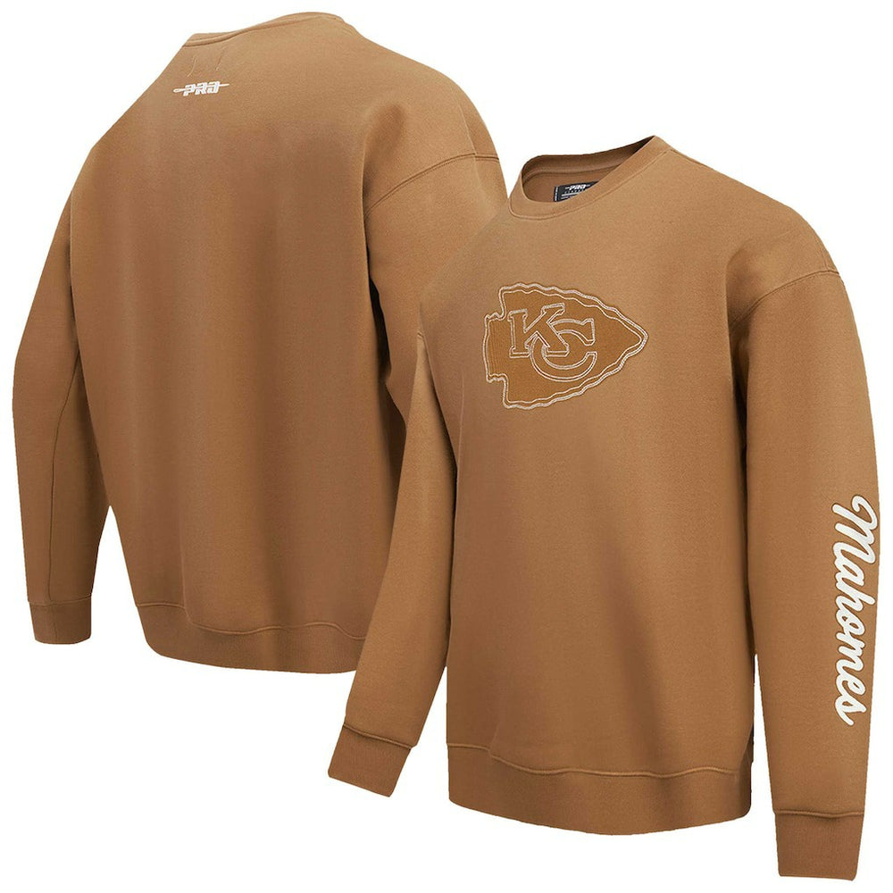 Patrick Mahomes Kansas City Chiefs Pro Standard Pullover Crewneck Sweatshirt - Brown Pullover