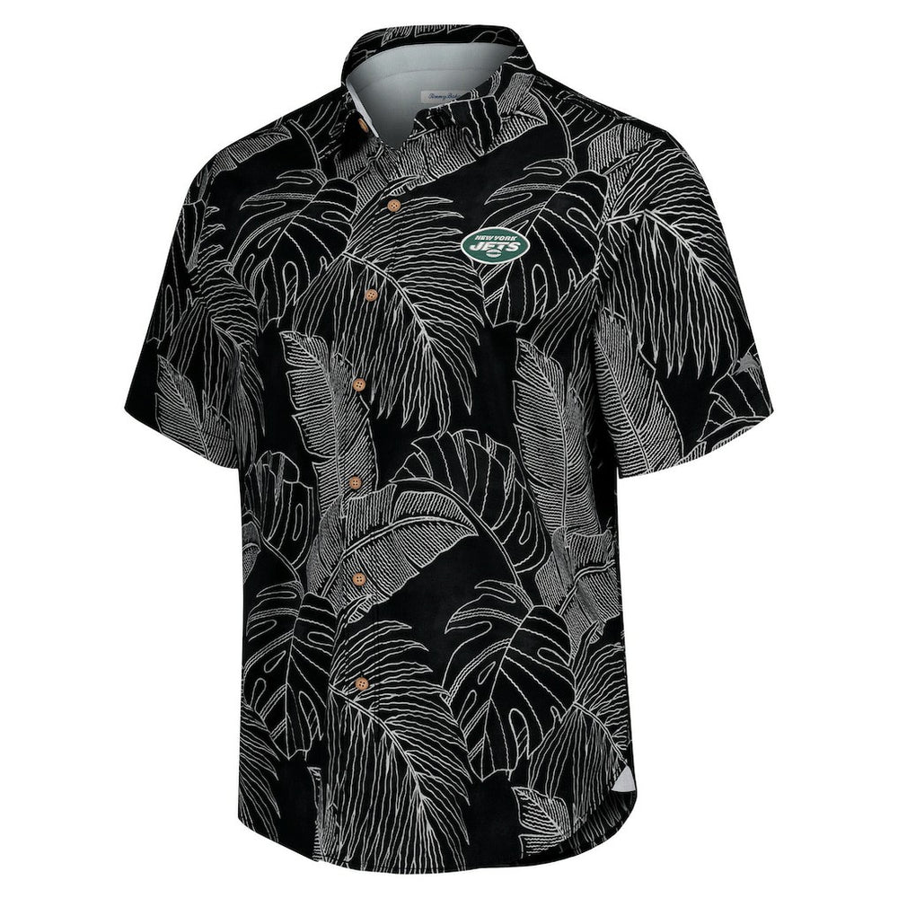 New York Jets Sport Vine Line Button-Down Shirt - Black