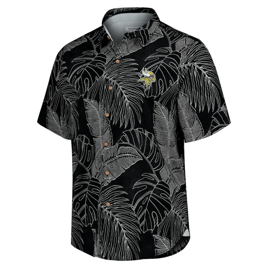 Minnesota Vikings Sport Vine Line Button-Down Shirt - Black