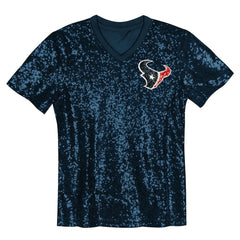 C.J. Stroud Houston Texans Girls Youth Sequin V-Neck Fashion Jersey - Navy Jerseys