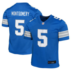 David Montgomery Detroit Lions Youth Game Jersey - Blue Jerseys