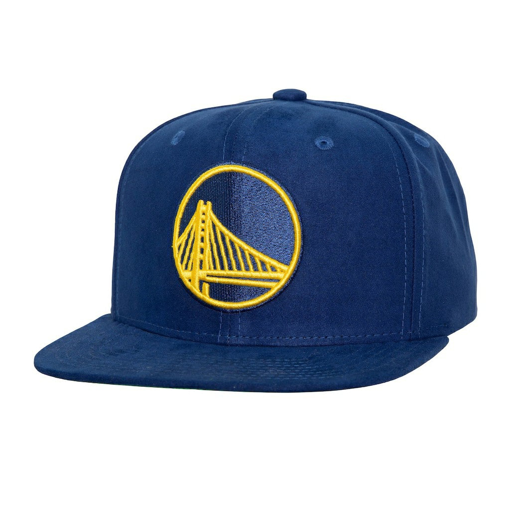 Golden State Warriors Sweet Suede Snapback Hat Royal - Mitchell & Ness