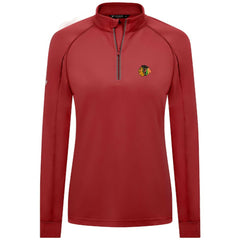 Chicago Blackhawks Levelwear Women's Kinetic Insignia Core Quarter-Zip Pullover Top - Red | US 201183056