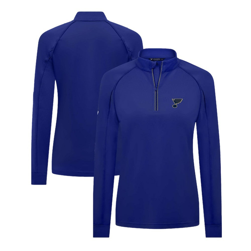 St. Louis Blues Levelwear Women's Kinetic Insignia Core Quarter-Zip Pullover Top - Blue | US 201183059