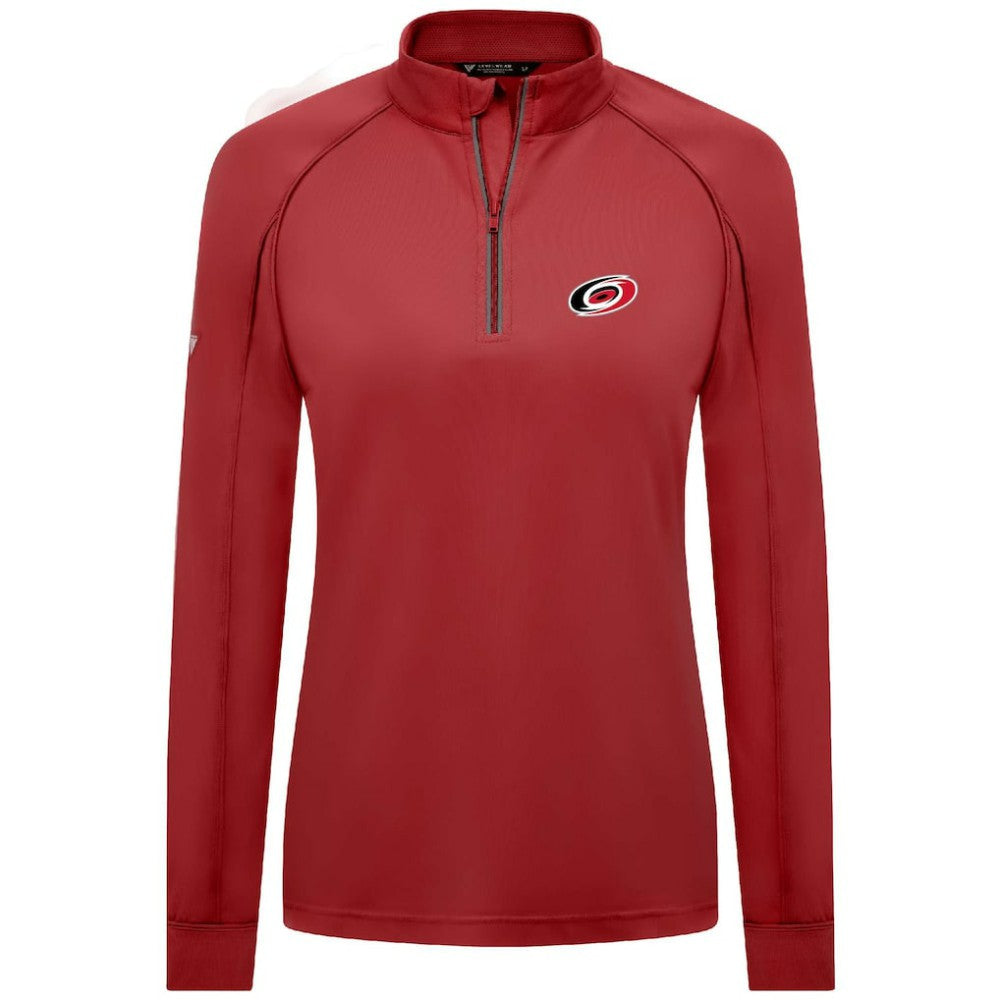 Carolina Hurricanes Levelwear Women's Kinetic Insignia Core Quarter-Zip Pullover Top - Red | US 201183063
