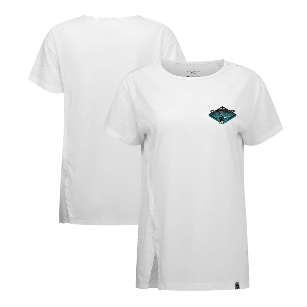 San Jose Sharks Levelwear Women's Influx Club Patch 2.0 T-Shirt - White | US 201183262