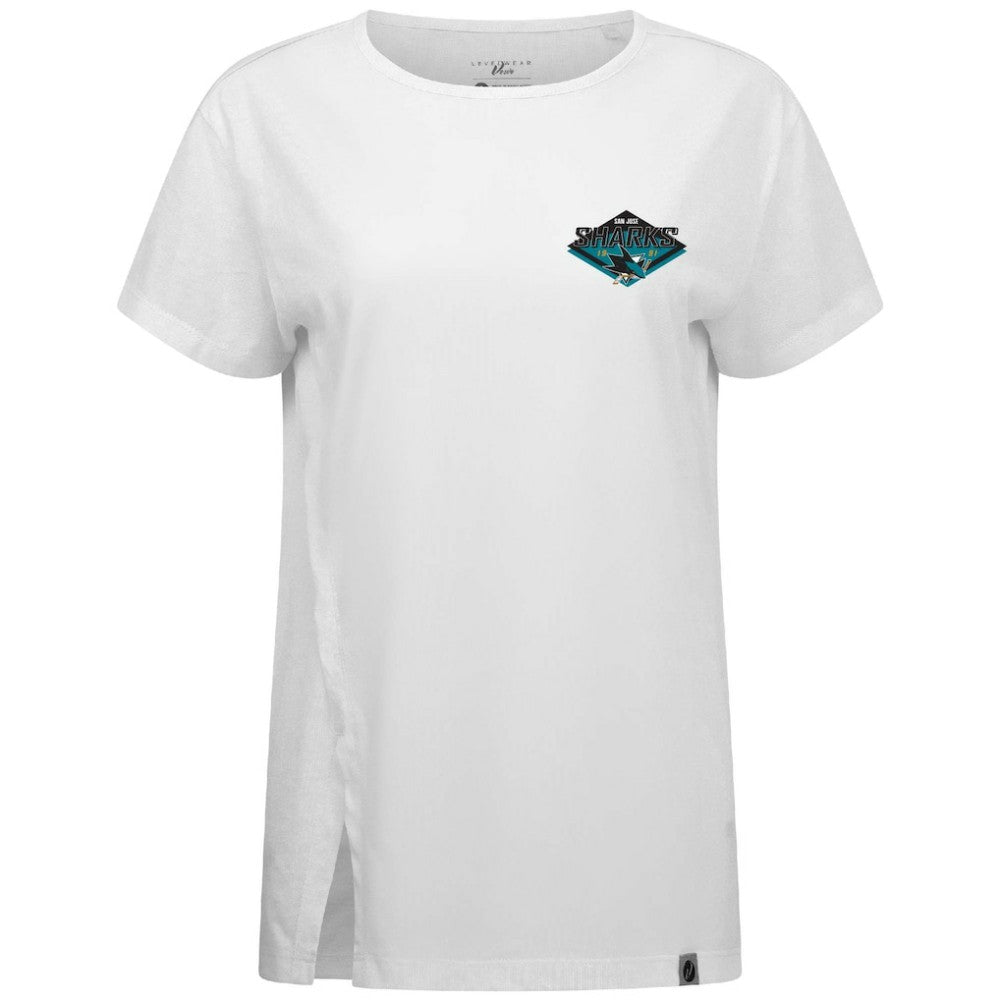 San Jose Sharks Levelwear Women's Influx Club Patch 2.0 T-Shirt - White | US 201183262