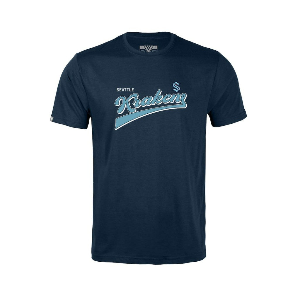 Seattle Kraken Levelwear Youth Little Richmond Retro Script T-Shirt - Deep Sea Blue | US 201183375