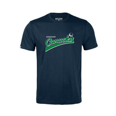 Vancouver Canucks Levelwear Youth Little Richmond Retro Script T-Shirt - Navy | US 201183383
