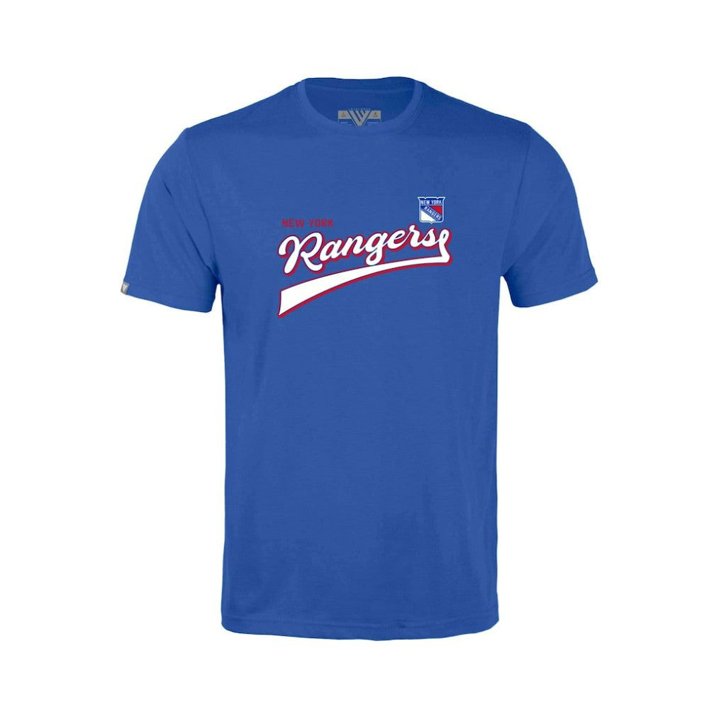 New York Rangers Levelwear Youth Little Richmond Retro Script T-Shirt - Blue | US 201183391