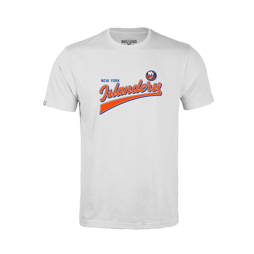 New York Islanders Levelwear Youth Little Richmond Retro Script T-Shirt - White | US 201183392