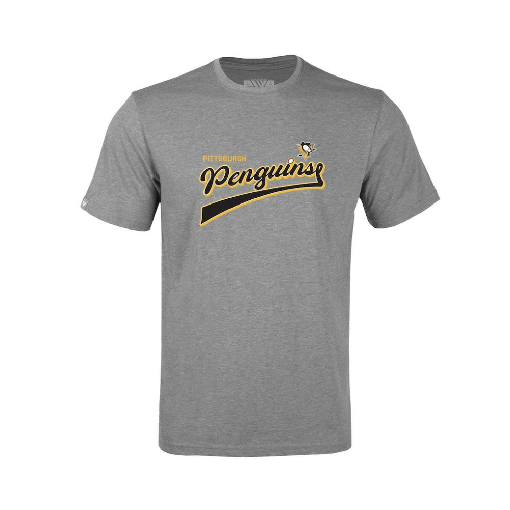 Pittsburgh Penguins Levelwear Youth Little Richmond Retro Script T-Shirt - Heather Gray | US 201183396