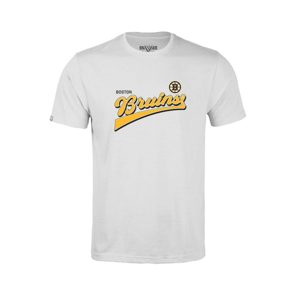 Boston Bruins Levelwear Youth Little Richmond Retro Script T-Shirt - White | US 201183398