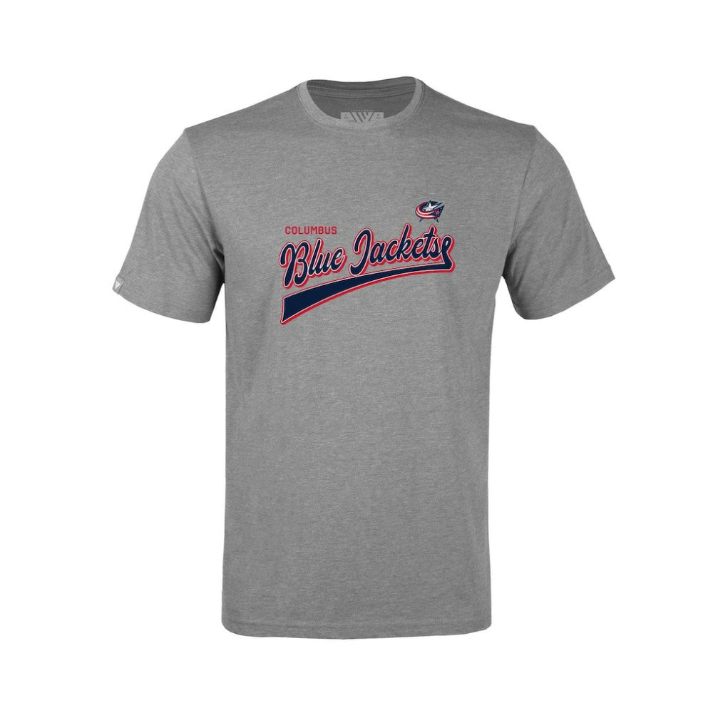 Columbus Blue Jackets Levelwear Youth Little Richmond Retro Script T-Shirt - Heather Gray | US 201183408