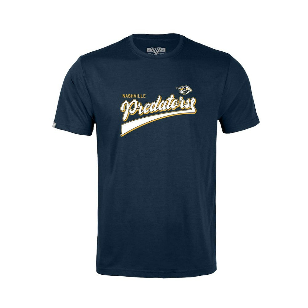 Nashville Predators Levelwear Youth Little Richmond Retro Script T-Shirt - Navy | US 201183411