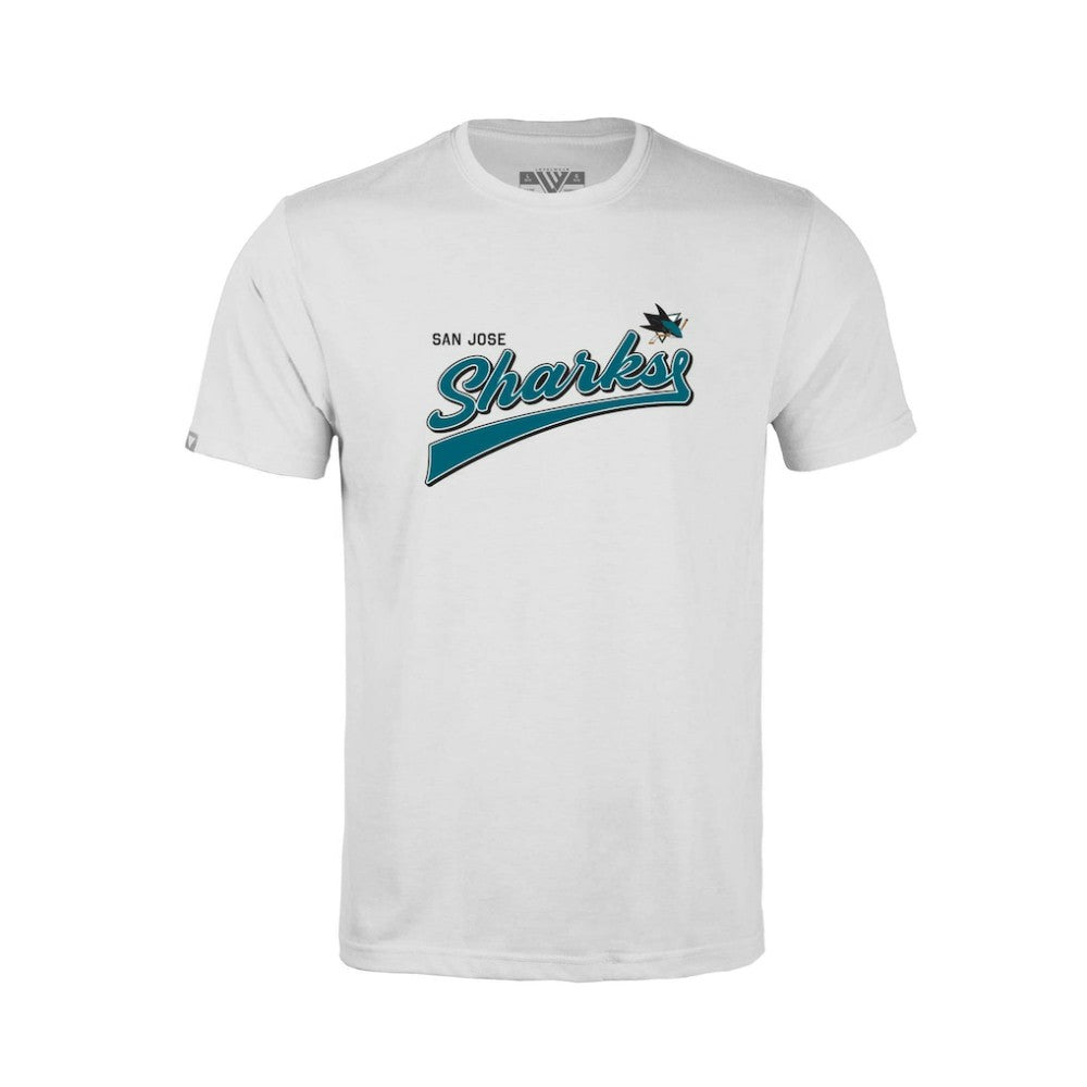 San Jose Sharks Levelwear Youth Little Richmond Retro Script T-Shirt - White | US 201183431