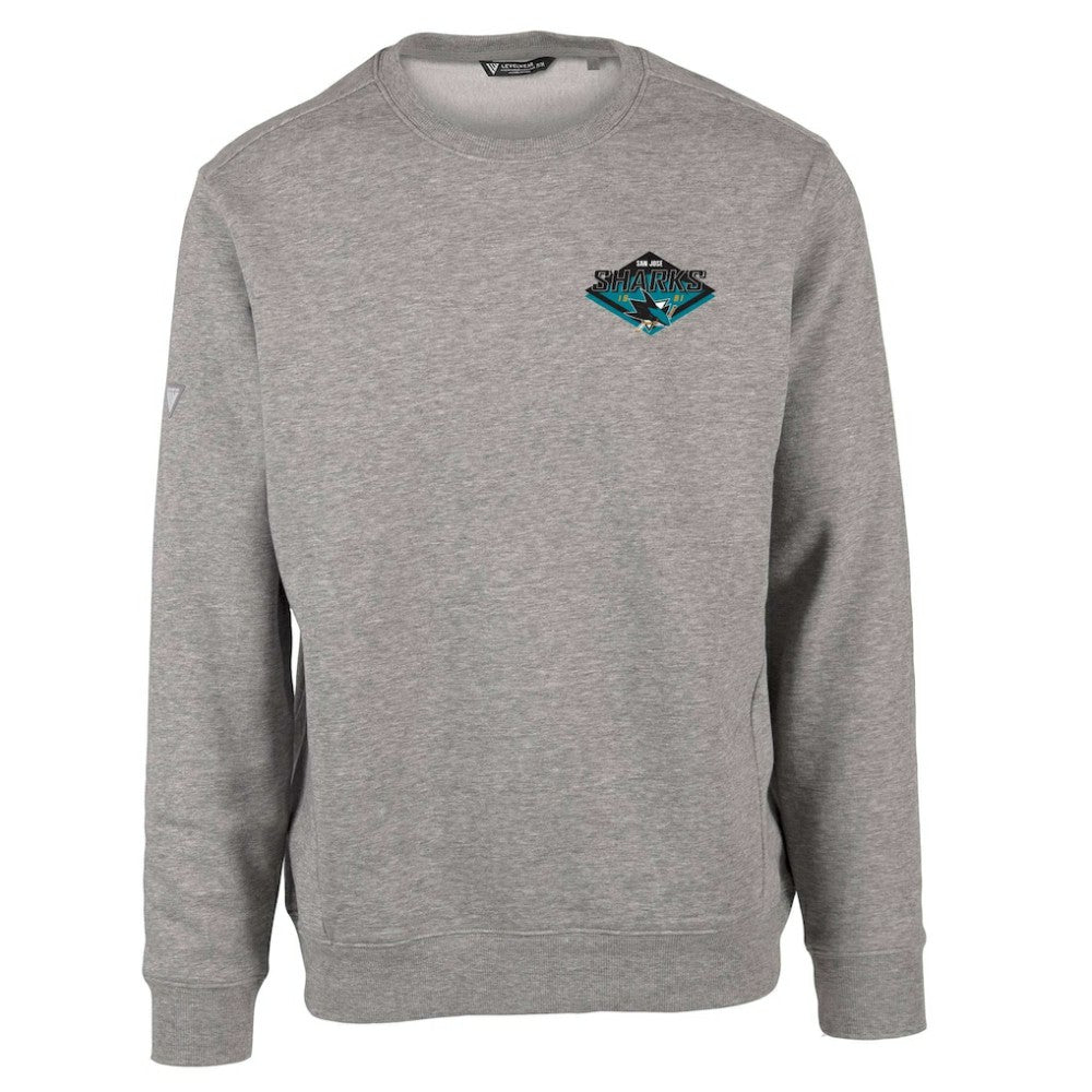 San Jose Sharks Levelwear Zane Club Patch 2.0 Pullover Sweatshirt - Heather Gray | US 201183560