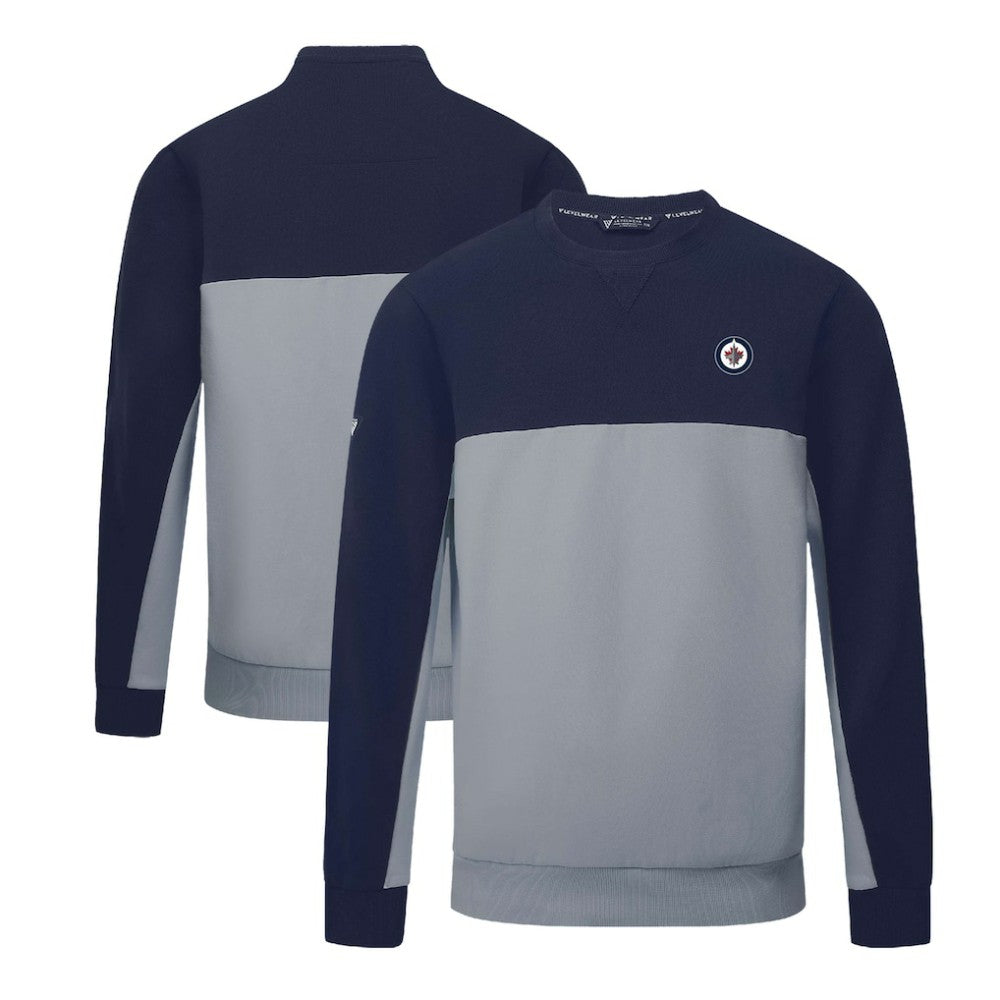 Winnipeg Jets Levelwear Legacy Insignia Core Sweatshirt - Navy/Gray | US 201183646