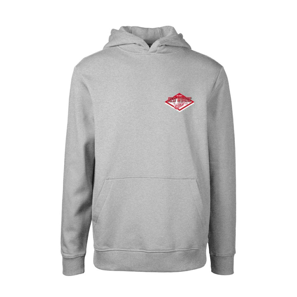 Detroit Red Wings Levelwear Youth Podium Club Patch 2.0 Fleece Pullover Hoodie - Gray | US 201183735