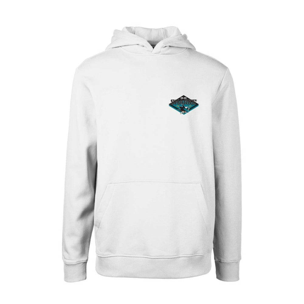 San Jose Sharks Levelwear Youth Podium Club Patch 2.0 Fleece Pullover Hoodie - White | US 201183743